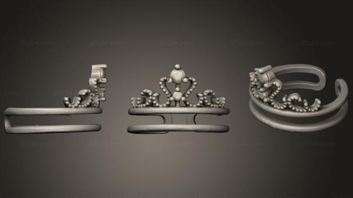 Ювелирные перстни и кольца (Кольцо с бриллиантом в виде короны, JVLRP_0951) 3D модель для ЧПУ станка